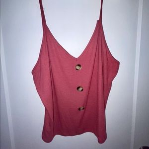 Rose tank top with buttons